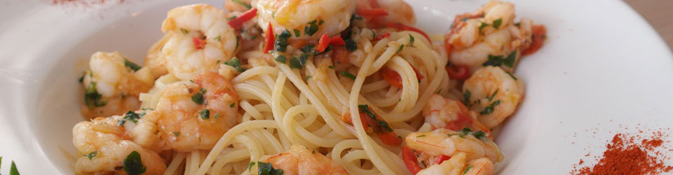 Spaghetti mit Garnelen im Ciao Ciao